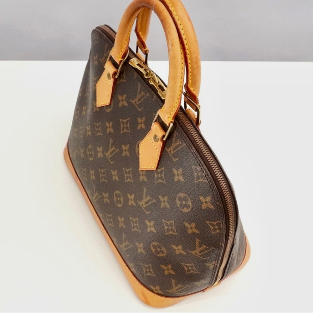 Louis Vuitton Monogram Alma Handbag - Brown & Tan Leather - Picture 3 of 16